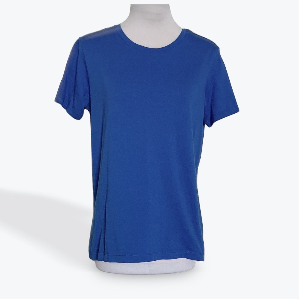 Lands End Womens Royal Blue Cotton Short Sleeve Crew Neck T-Shirt XS 2-4